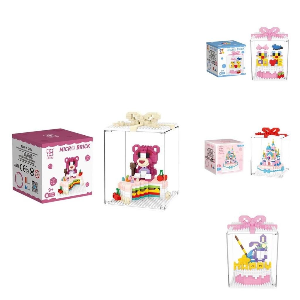Lbyu Cute Birthday Cake Mini Building Blocks Toy For Girls
