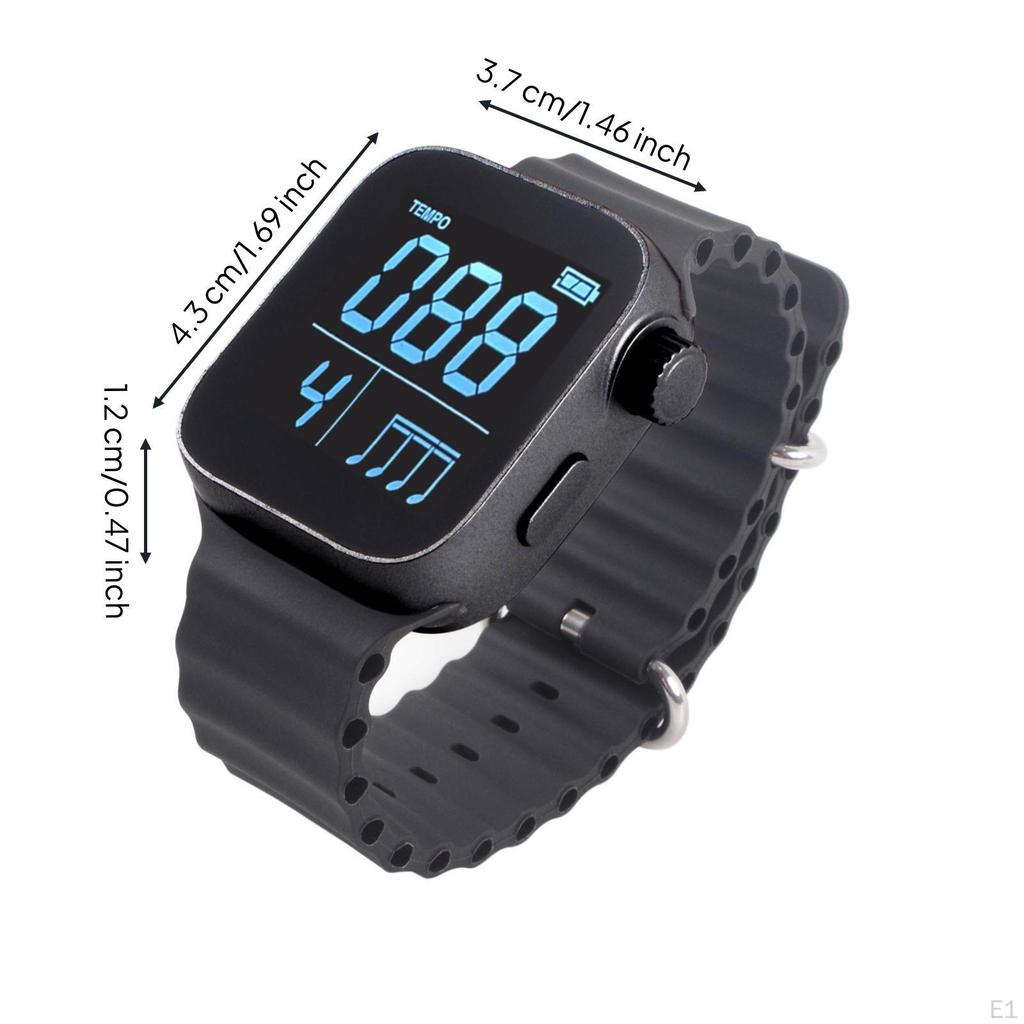 Electronic Metronome Watch Wearable Wrist Hands Beat Keeper for