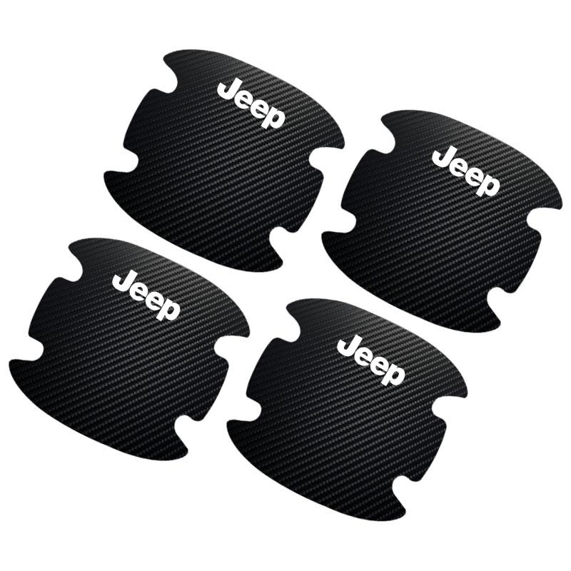 

4PCS Car Door Handle Protection Sticker Emblem Car Decoration Styling for Jeep Compass Gladiator Grand Cherokee Accessory Renegade Wrangler