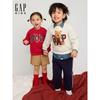 Gap Boys' 2025 Winter New Logo Bear Fleece Crew Neck Sweatshirt Children's Clothing Top 829319