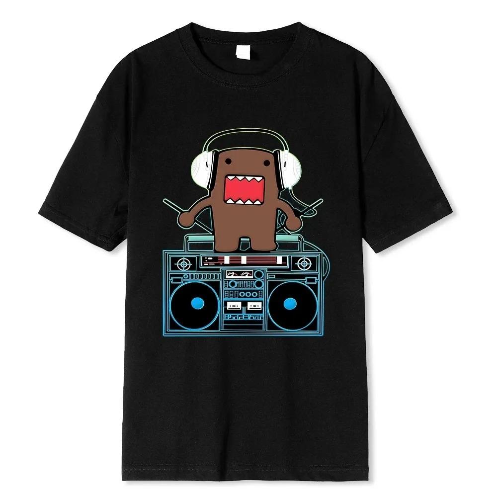 Domo Kun DJ Domo T Shirts Men Cotton Humorous T-Shirts  Breathable O-Neck Short Sleeve Harajuku Loose Tees Cotton Tops Gift Idea