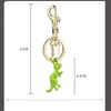 3D Stereoscopic Green Dinosaur Metal Keychain, Small Dinosaur-Shaped Keychain Pendant