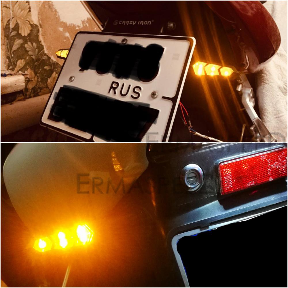 2/4PCS Led Motorcycle Blinkers Turn Signal Lamp Flashing Lights Amber Flashers Waterproof Bendable Motorbike Scooter