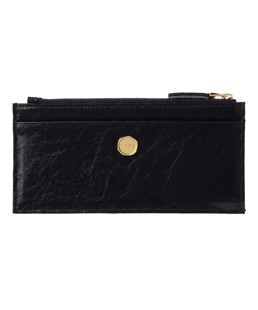 Tooamo Bella Zipper Long Wallet Black [Cowhide]