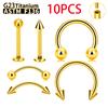 G23 Titanium 10PCS Labret Lip Stud Piercing Eyebrow Body Jewelry Nose Ring C rod For Women Septum Piercing