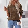 Vintage Autumn Winter Knitwear Loose Long Sleeve O Neck Solid Color Cardigan Sweater Top