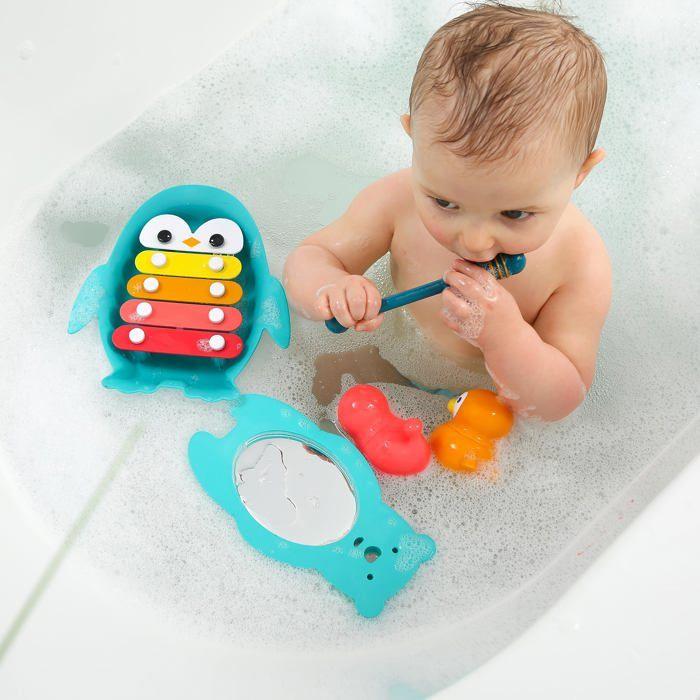 Jouet de bain - ludi - 40077 - coffret avec xylophone et miroir - animaux aspergeurs - livre à colorier