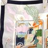 HERMES  H004119S_01  scarf Gris Claire/Vert silk Women