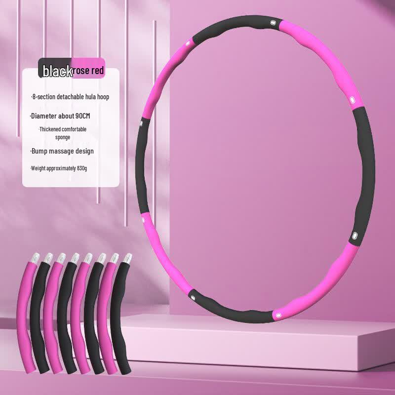 TLXT Foldable Foam Fitness Hula Hoop Wavy 8-section, 90cm diameter
