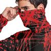 Men's Casual Geometric Print Hooded Long Sleeve Sun Protection Shirt Lightweight Breathable Outdoor Sports Top for Daily Wear