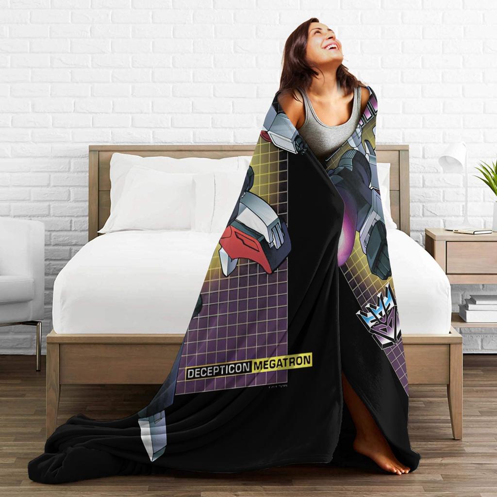 Transformers Decepticons Megatron Blanket Robot Flannel Throw Blanket Travel Portable Ultra-Soft Multi-function Plush Thin Quilt