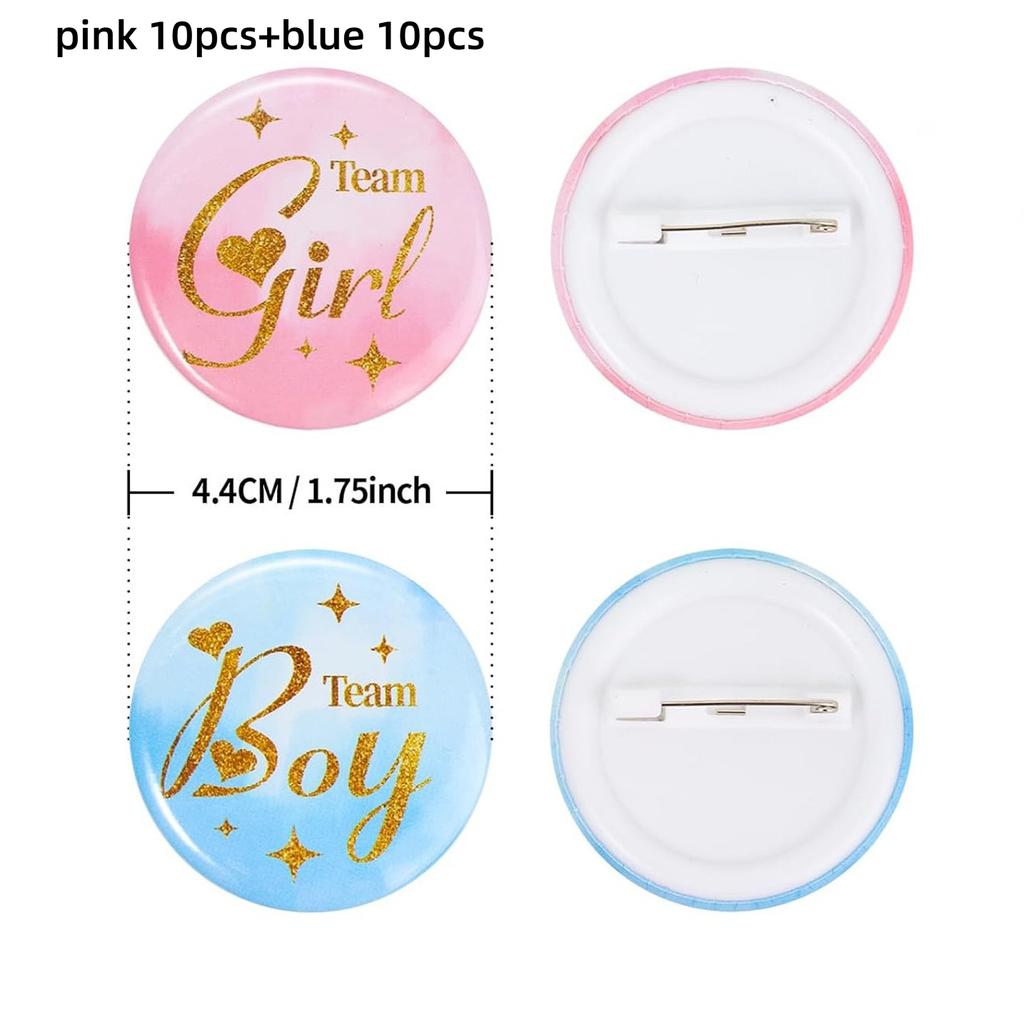 10 Baby Baptism Party Badges with Team Boy/Girl Footprint Emblems, Suitable for Birthday Parties and Baby Shower Decorations