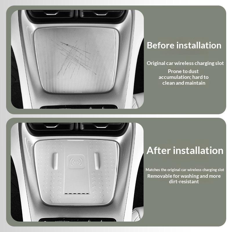 For Geely EX2 Starry Wireless Charging Pad Silicone Pad Cup Coaster Non-slip Pad Interior of The Center Console Accessories