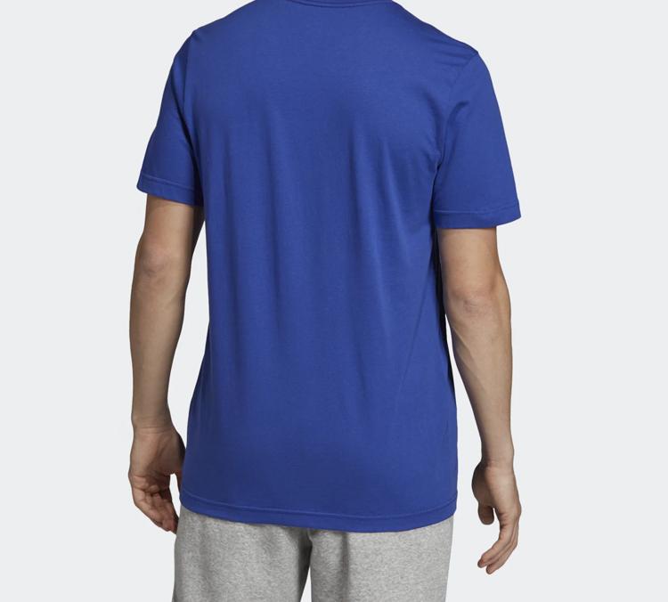 Adidas ESSENTIALS T Shirts Men's Blue Crew Neck Moderate Straight Fit DV3052