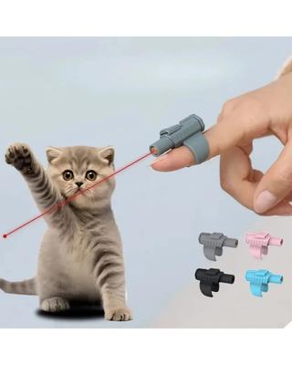 Mini Laserleksak för Katter Bärbar Interaktiv Fingerhylsa Design för Katter Oändligt Rolig Lektid