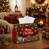 1pc Classic Holiday Tissue Box - Jingle Bell Pine Ornament Napkin Storage Box, Suitable for Rolls/facial Tissues/single Sheets,available for Christmas