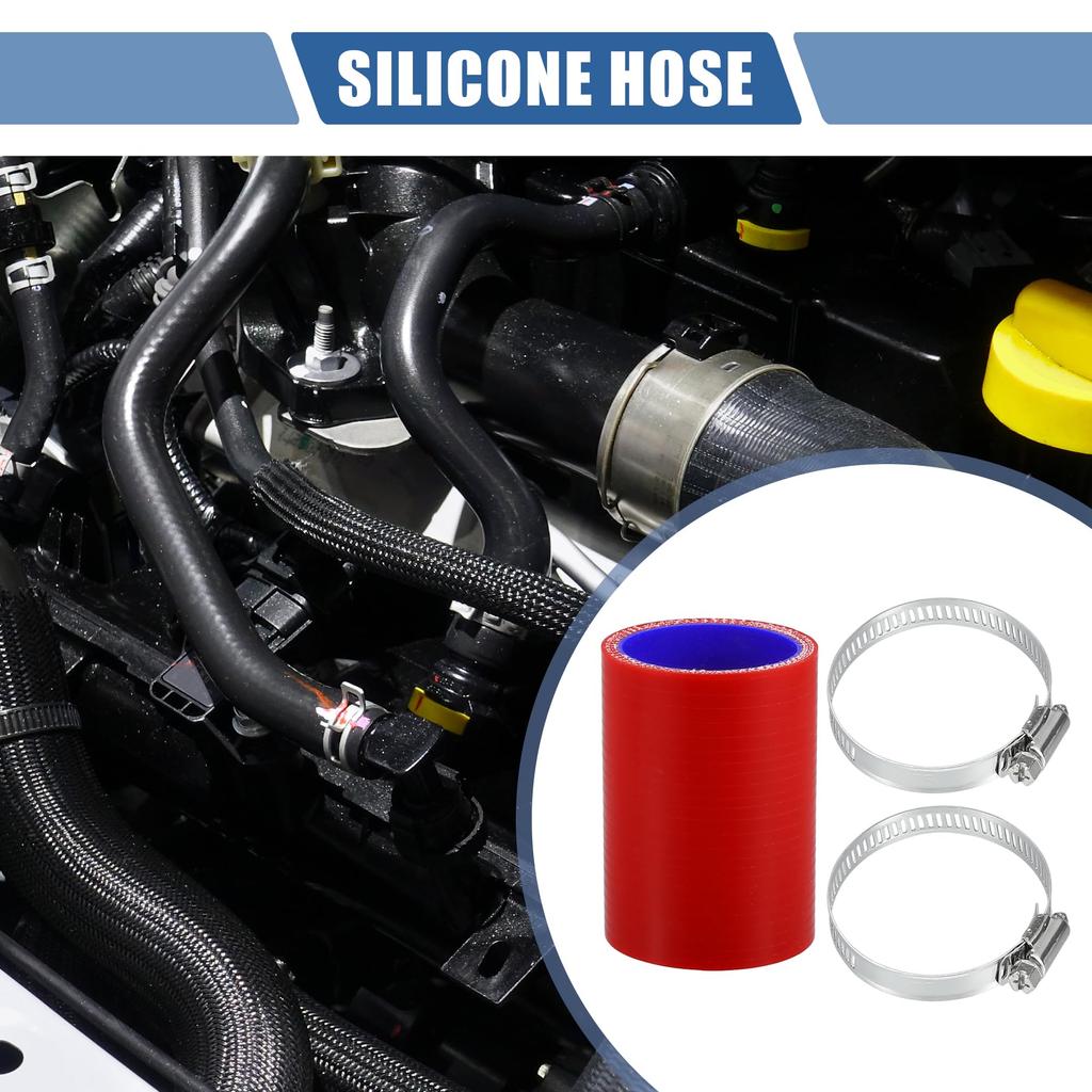 X AUTOHAUX Silicone Hose Silicone Tube with Hose Band Intercooler Turbo Intake Rajeter Hose