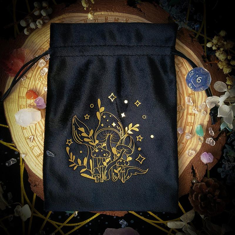 Tarot Drawstring Pouch Velvet Tarot Pouch Multifunctional Tarot Card Holder Tarot & Dice Bag Tarot Accessories Soft Oracle Cards