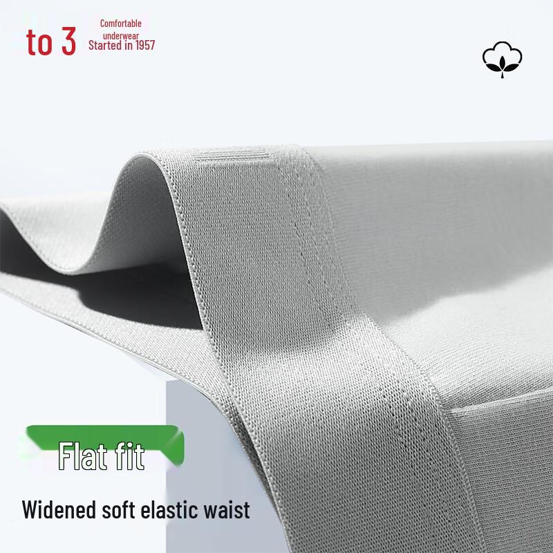 Hongdou Men's 7A Antibacterial Cotton-Spandex Boxer Briefs (3-Pack)