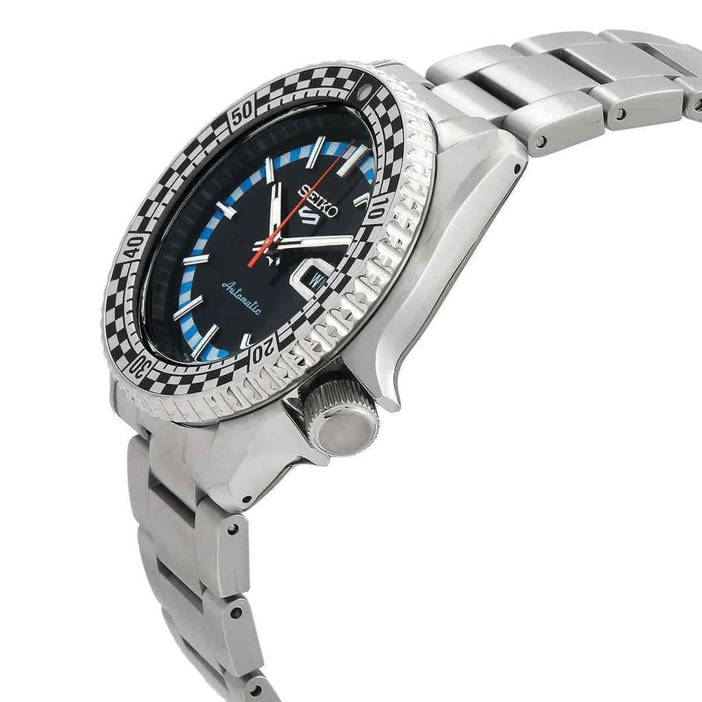 Seiko Stainless Steel 5 Sports Analog Watch Special Edition Multicolor Band Color Silver Men's 'Checker Flag' - Srpk67K1, Dial, -