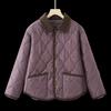 2025 Autumn/Winter Retro Lapel Cotton Jacket - Versatile Quilted Warm Short Coat for Women