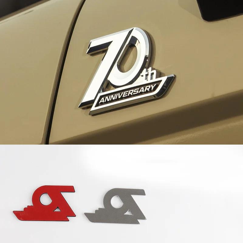 3D ABS 70th Anniversary Logo Prado Emblem Sticker Accessories Car Letters Fende Trim Rear Trunk Badge For Toyota Land Cruiser