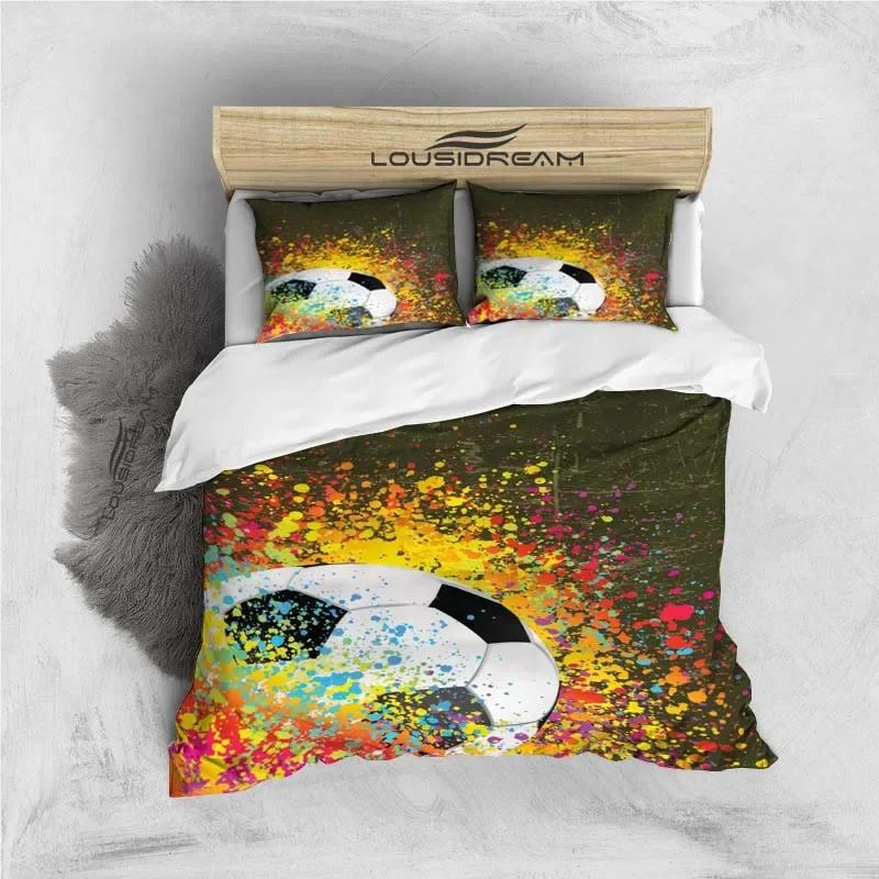 3D Football Duvet Cover Soccer/ Football Digital Print Polyester Bedding Sets Child Kids Covers Boys Bed Linen Set For Teens