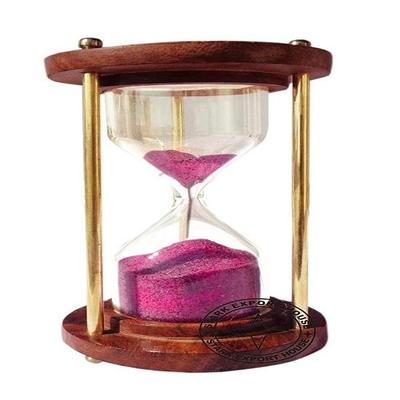 Wooden Brass  Sand Timer Hourglass Clock 15.24cm Best for Gift