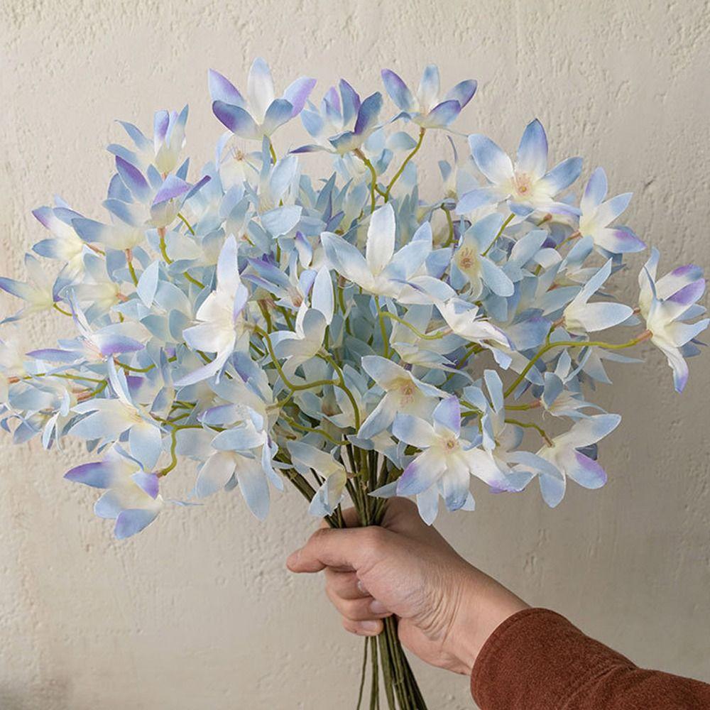 10pcs Luxury Artificial Oncidium Flower Realistic Fake Flowers  Living Room Decor