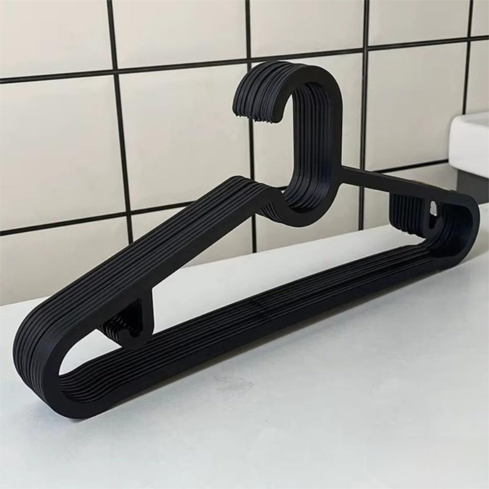 

10 Pcs Portable Non-slip Clothes Hanger Black/White Plastic Clothes Drying Rack Adult Size Household Clothes Rack Household Use чорний