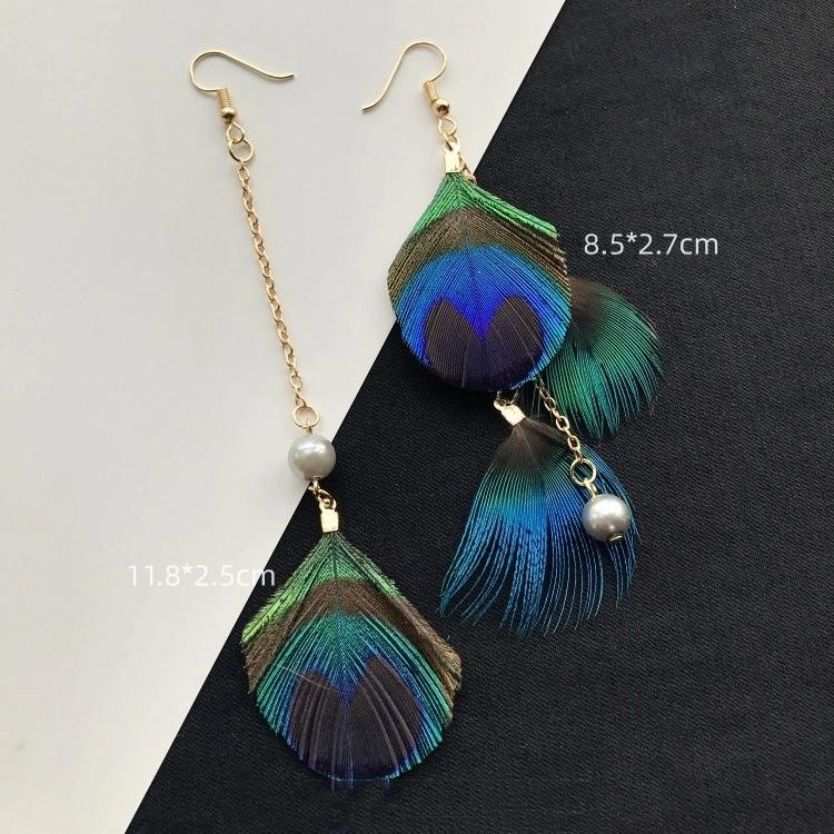 Unique Exaggerate Feather Earrings Creative Feathers Long Earrings Trendy Boho Big Earrings Women Statement Jewelry Wholesale