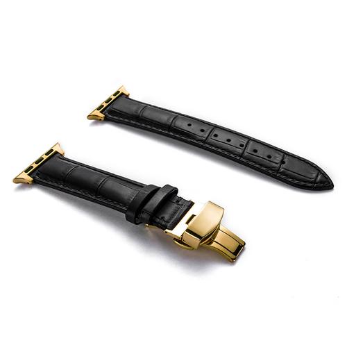 Leather strap for Apple watch band 44mm 40mm 45mm 41mm 49mm 42mm 38mm Butterfly buckle Bracelet iwatch serie 3 5 6 se 7 8 ultra
