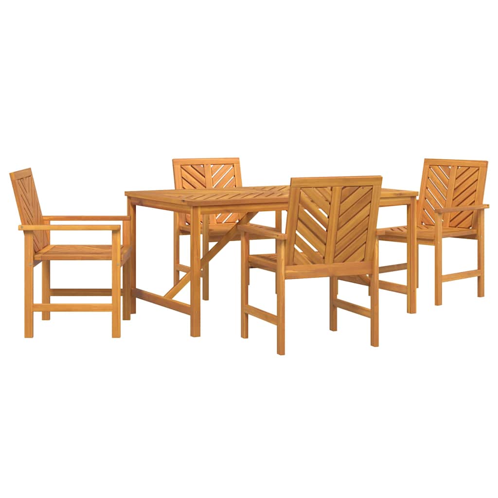 Garden Dining Set 5 pcs Brown Solid Acacia Wood