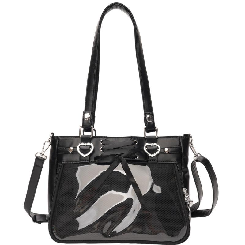 Large Capacity Ita Bag Tote Bag Women's Fashion Versatile Crossbody Bag Student Transparent JK Handbag Shoulder Bag