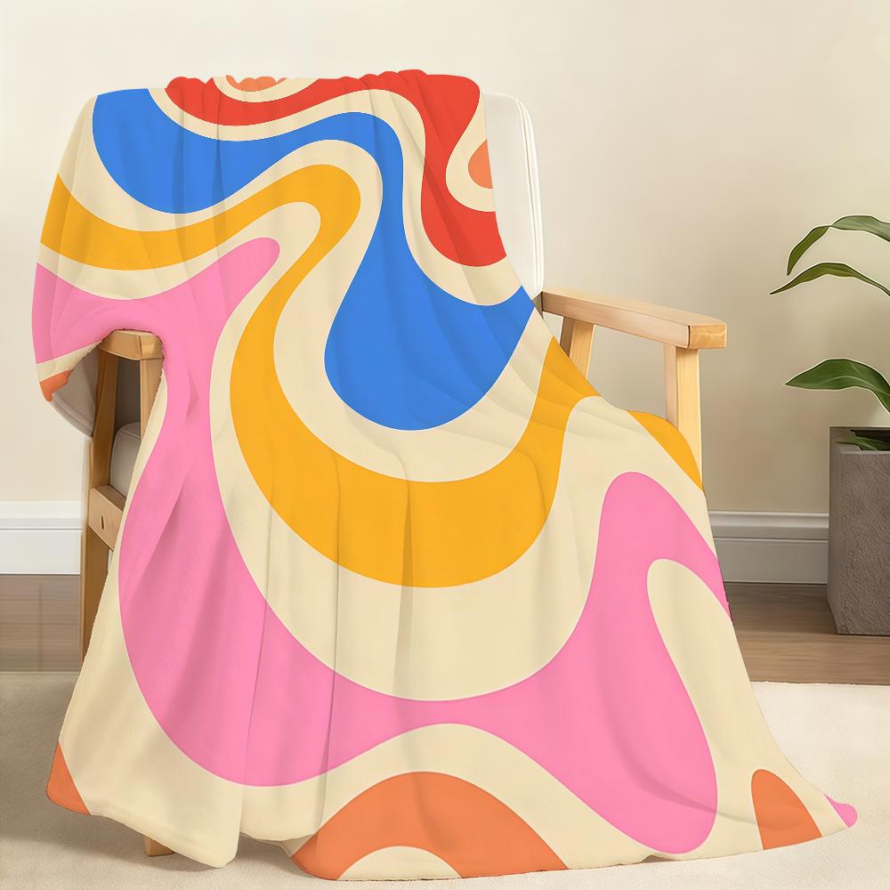 Fashion design colorful wave pattern wavy Blanket Soft Throw Blanket for Home Bedroom Bed Sofa Picnic Travel Office Blanket Gift
