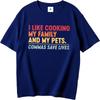 Daily Wear Summer For Man tshirt I Like Cooking My Family And My Pets Commas Save Lives Short Sleeve Cotton Round Neck