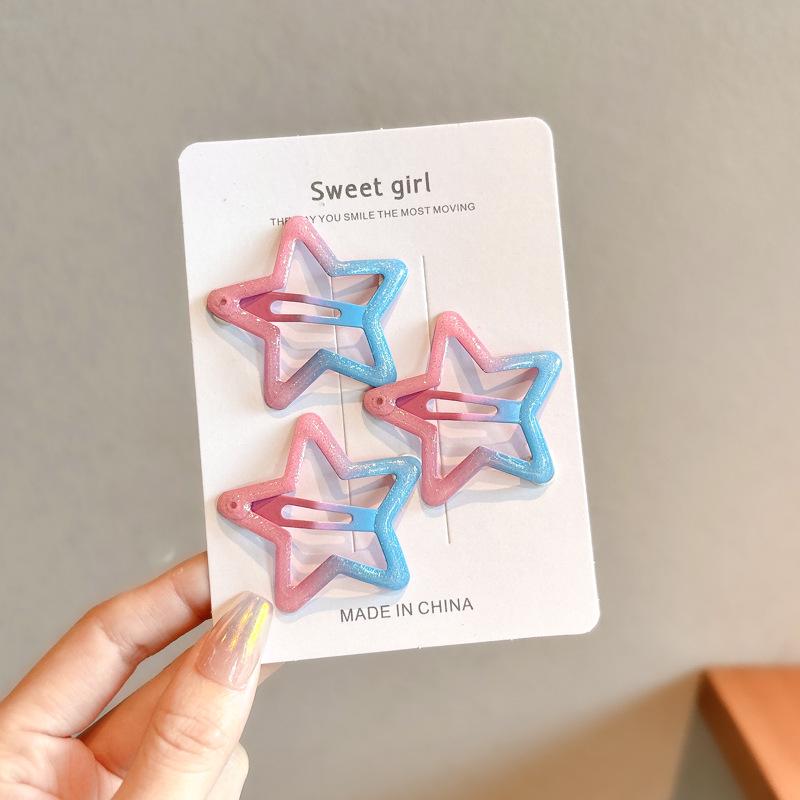 Y2K Dopamine Color Pentagram Small Hair Clip for Women & Kids - Cute Bangs & Side Hair Accessory