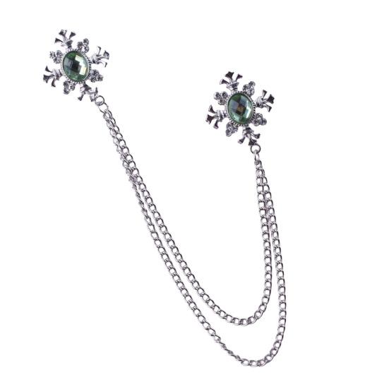 Suit Brooch for Men & Women Double Staggered Metal Hanging