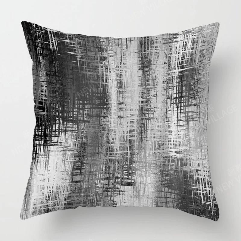Modern Gray Black Abstract Geometric Cushion Cover Home Decor Pillow Cover Sofa Throw Pillow Cover 45x45 40x40 50x50 60x60