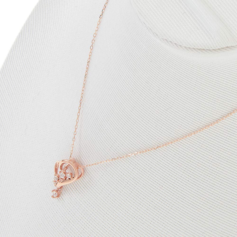 ESTELLE [WEB Exclusive] Cubic Zirconia 10K Pink Gold Heart Motif Necklace 0452-1191-0014-0000