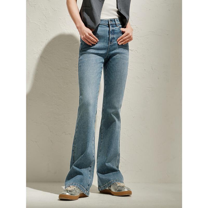 JIUZI ANNAKOU Women's Slim Flared Denim Jeans