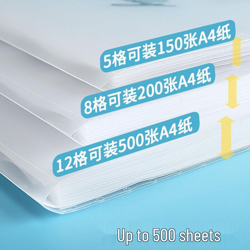 A4 School Accordion Bag - Large Capacity Multi-Layer Test Paper Storage & Book Classification Folder