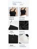 Versatile Women's Pure Cotton Ribbed Button-Up Vest with Chest Pads - Sports Slim-Fit Sleeveless Base Layer Top
