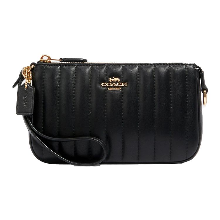 Coach Nolita 19 Solid Color Quilted Zipper Leather Mahjong Bag Women Handbags Black C1850-IMBLK Basic Set (Bag+Dust Bag)