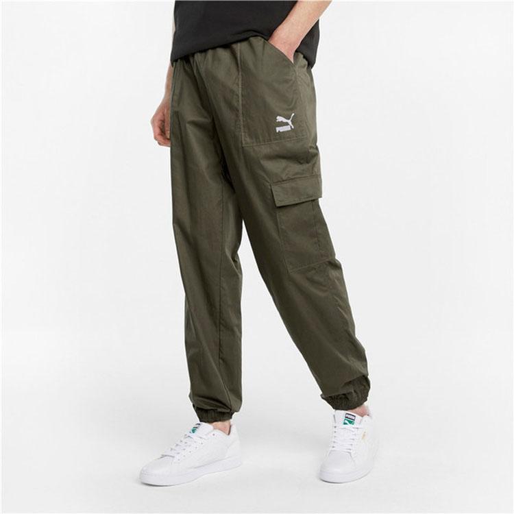 Puma Woven Cargo Joggers Men Bottoms Military-Green 533101-44
