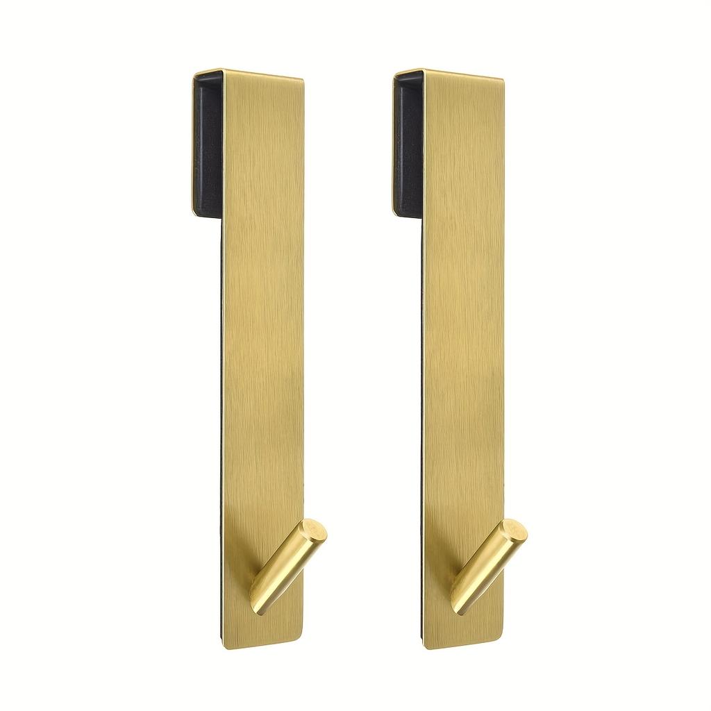 2pcs Heavy-Duty Stainless Steel Glass Door Hooks with Silent Pads - Wall-Mounted Towel Rack for Bathroom for Towels Robes, Coats