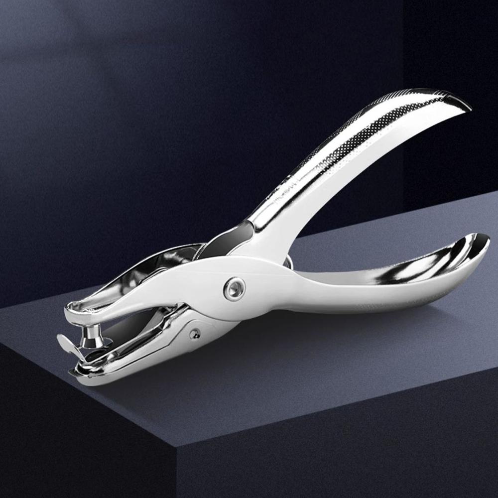 

Metal drilling machine with 6mm single hole pliers for punching paper cards and opening holes, specifically designed for binding срібний