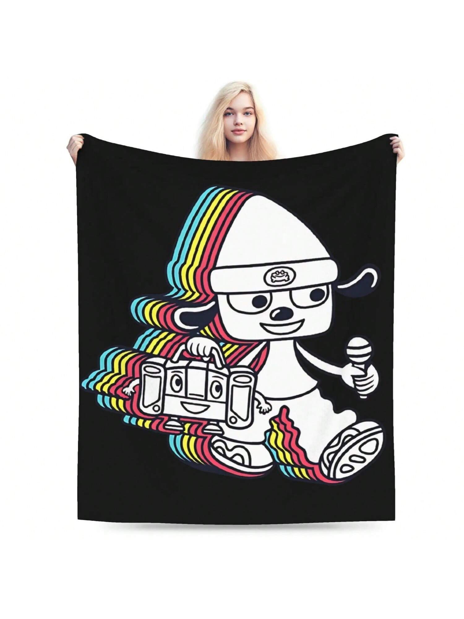 

Parappas The Rappers Warm Soft Blanket Plush Throw Blanket Print Couch Chair Flannel Bedspread Sofa Bed Cover 75X95CM сірий колір