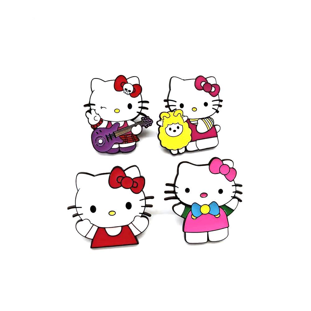 Hello Kitty Retro Cute Cartoon Badge Brooch - Sanrio Pin with Bag Packaging