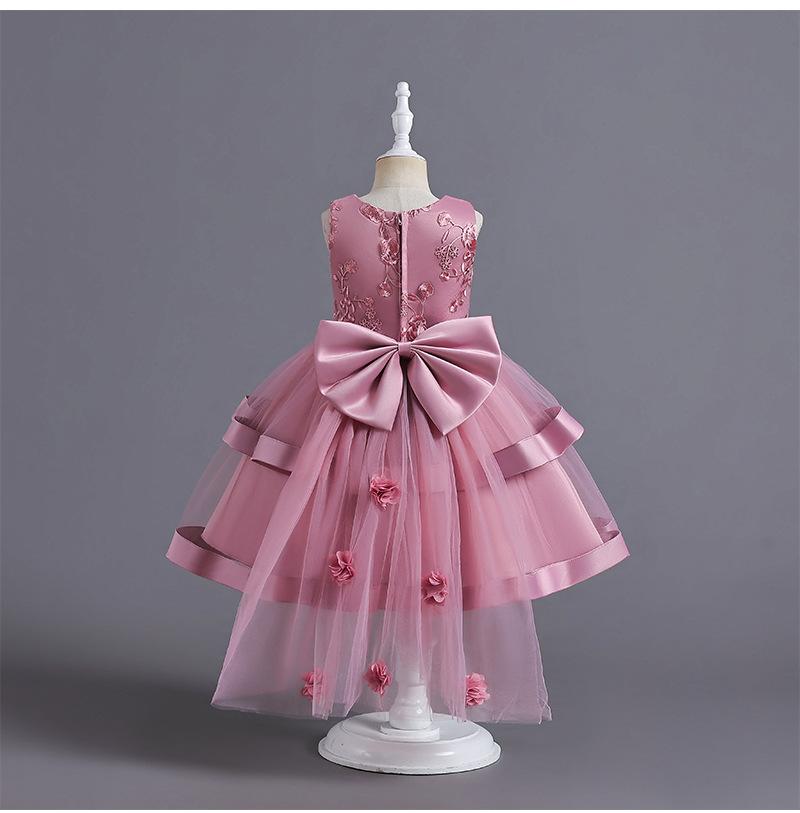 Didelė kaspino formos mergaitės suknelė, aukštos kokybės mergaitiška kalėdinė suknelė mergaitėms, oficialiai išleistuvių stiliaus, be rankovių, mergaičių drabužiai, 1-10 metų mergaitės kostiumas